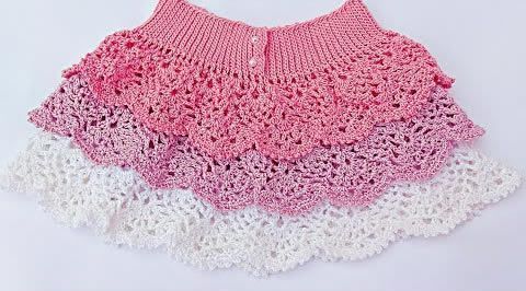 DIY Falda de volantes de piñas a crochet fácil